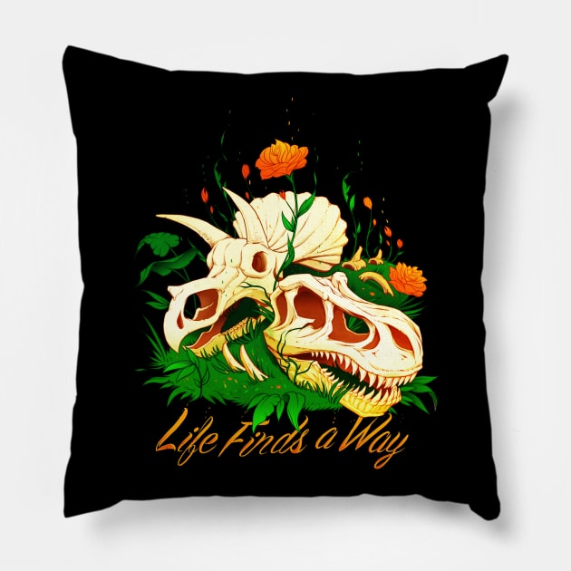 Prehistoric Skull Flower Life Pillow by Tobe_Fonseca