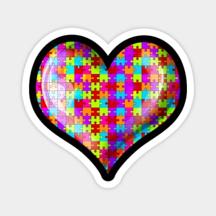 Jigsaw Puzzle Heart Autism Awareness Magnet