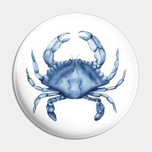 Watercolor blue crab Pin