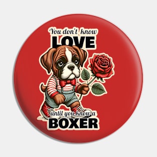 Boxer Valentine's day Pin