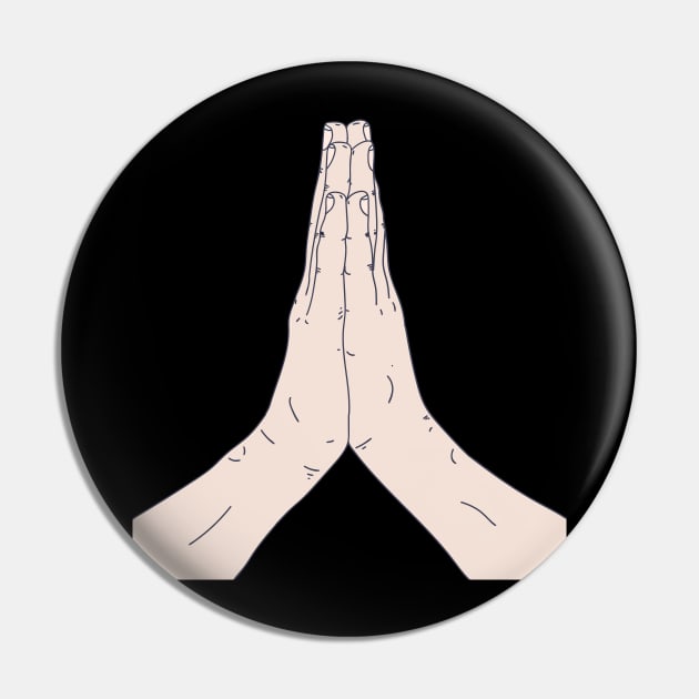 Praying - Emoticon - Folded Hands Pin by DeWinnes