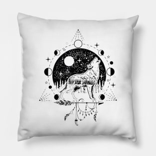 Hipster wolf  transparant Pillow