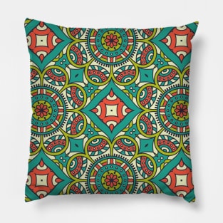 Ornamental floral mandala pattern #3 Pillow