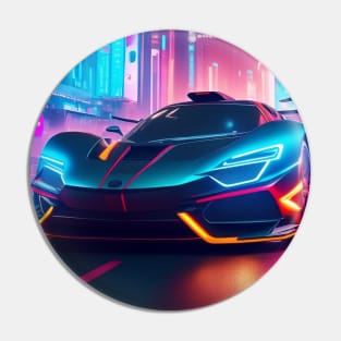 Asian Neon Velocity: Futuristic Thrill Ride Pin