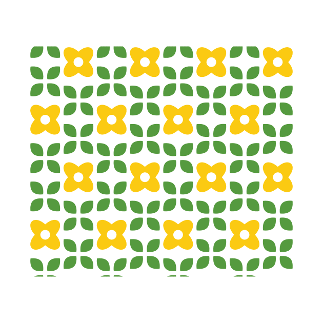 Yellow flower pattern greek tile by GenerativeCreations