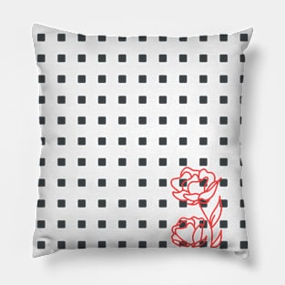 Abstract Polygon Red Flower Pillow