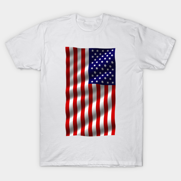 Wavy American flag - American Flag - T-Shirt | TeePublic