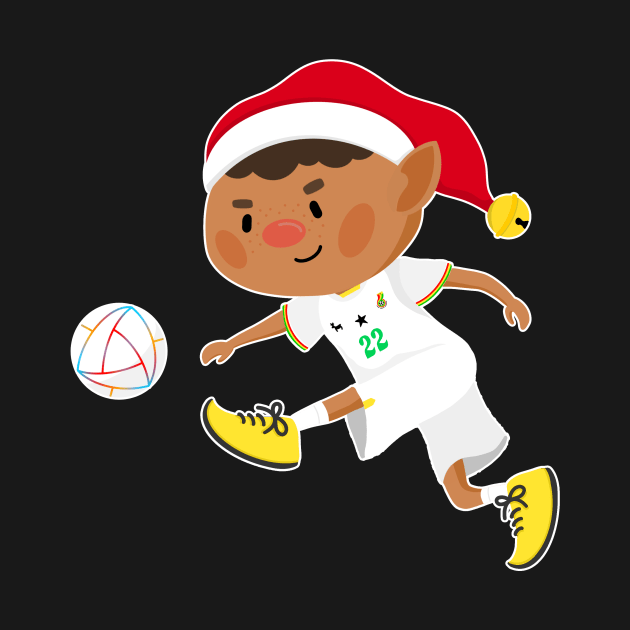 Ghana football Christmas elf. Football World Cup soccer T-Shirt by abtchlr