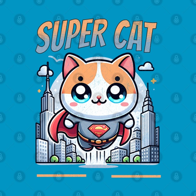 Funny Super Cat Newyork City Kawaii by FunnyTee's