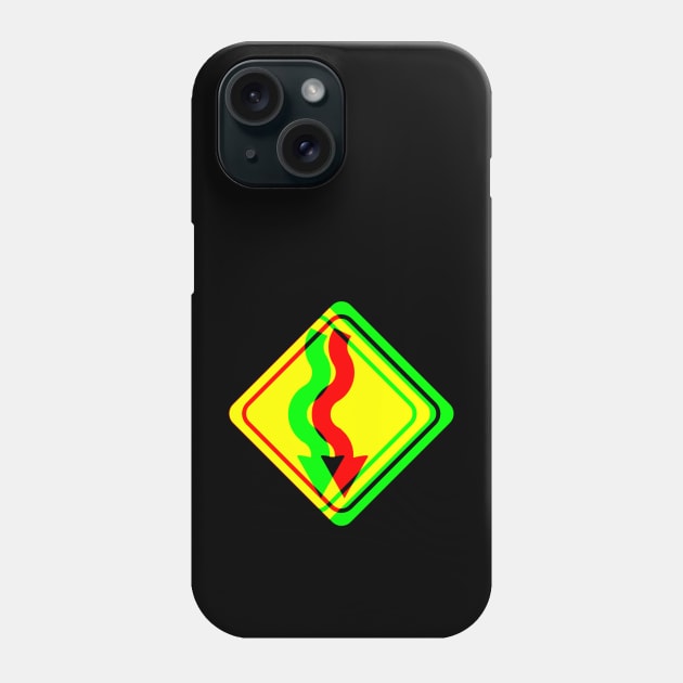 Winding Road Psychedelic Road Sign Phone Case by TJWDraws