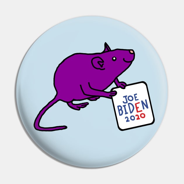 Cute Rat with Joe Biden 2020 Sign Pin by ellenhenryart