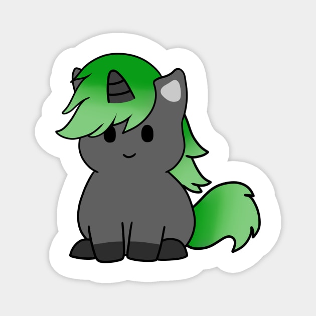 Green Black Unicorn Magnet by BiscuitSnack