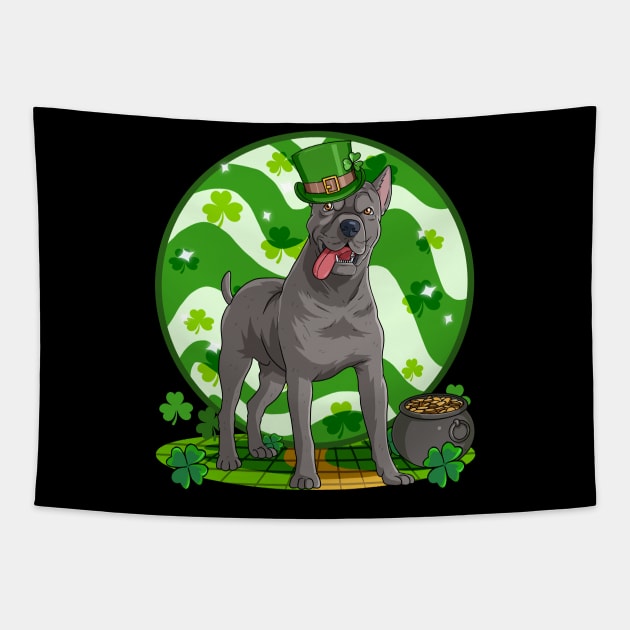 Cane Corso Dog St Patricks Day Leprechaun Tapestry by Noseking