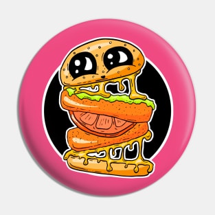 Cheesy Vicky Chicken Burger Cartoon Pin