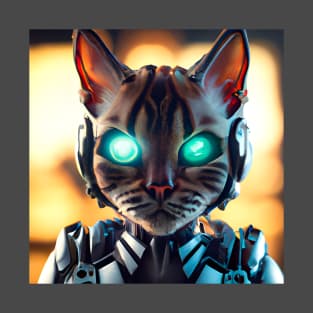 Cyberpunk Kitty (1) - Anthropomorphic Sci fi Cats T-Shirt