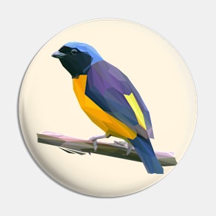 Golden-rumped Euphonia Lowpoly Art Pin