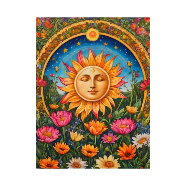 Tarot Sun and Flowers Print - By Free Spirits and Hippies Official by Free Spirits & Hippies