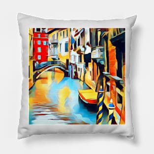 Colorful Venice Canal Pillow