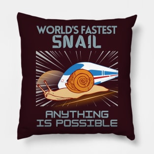 WORLD'S FASTEST SNAIL - Funny Snail - Seika by FP Pillow