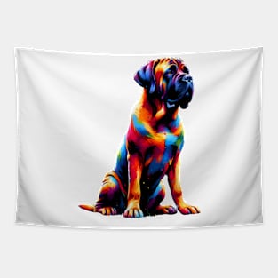 Spanish Mastiff in Vibrant Splash Paint Style Tapestry