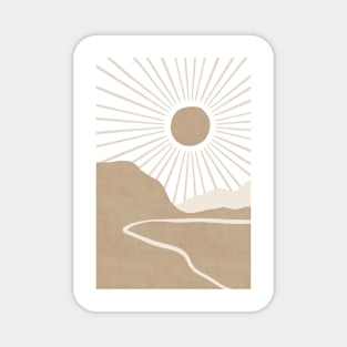 Neutral abstract sun landscape Magnet