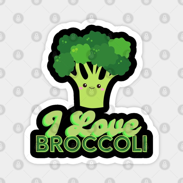 I Love Broccoli Magnet by Random Prints