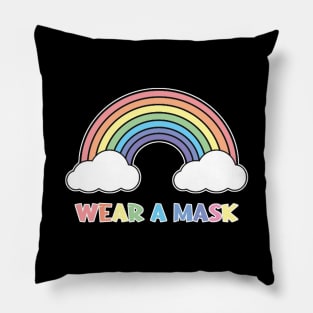 Pastel Rainbow Wear a Mask Pillow