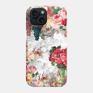 Elegant Vintage flowers and roses shabby chic grey Phone Case