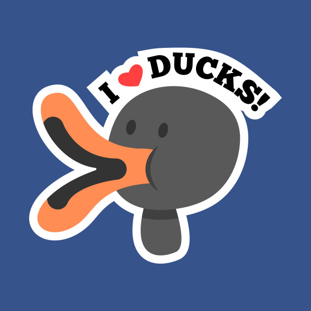 Disover I Love Duck Cartoon - Cartoon Animals - T-Shirt