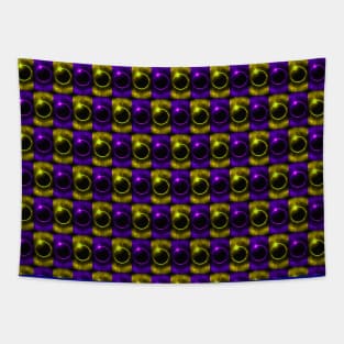 Purple-Yellow Solar Eclipse Pattern Tapestry