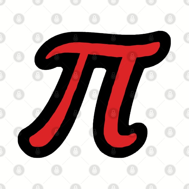 Black and Red Pi Math Symbol by ellenhenryart