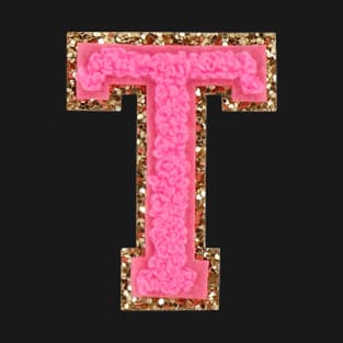 T - Bubblegum Glitter Varsity Letter Patches T-Shirt