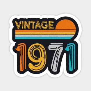 Vintage 1971 Happy 52nd Birthday Retro Magnet