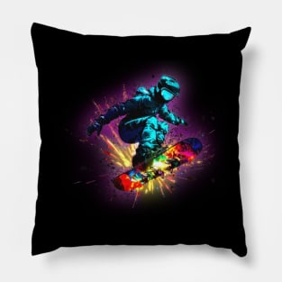 Snowboard Color Explosion Pillow