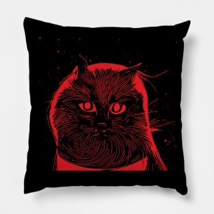 Cosmic Cat red print Pillow