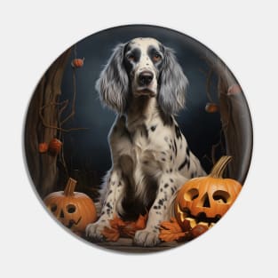 English setter Halloween Pin