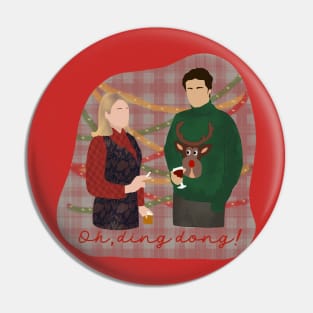 Bridget Jones and Mr Darcy Christmas Jumper Pin