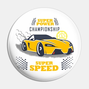 Racing Car Yellow Pin