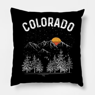 Vintage Retro Colorado State Pillow