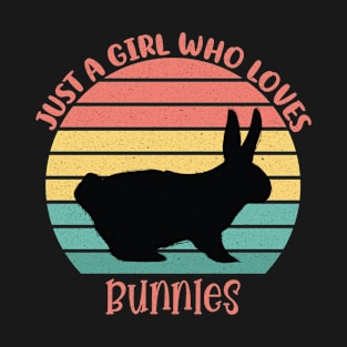 Just A Girl Who Loves Bunnies Shirt, Bunny Lover T-Shirt, Rabbit Shirt, Birthday Gift, Easter shirts for women, Ladies Easter Bunny shirt T-Shirt