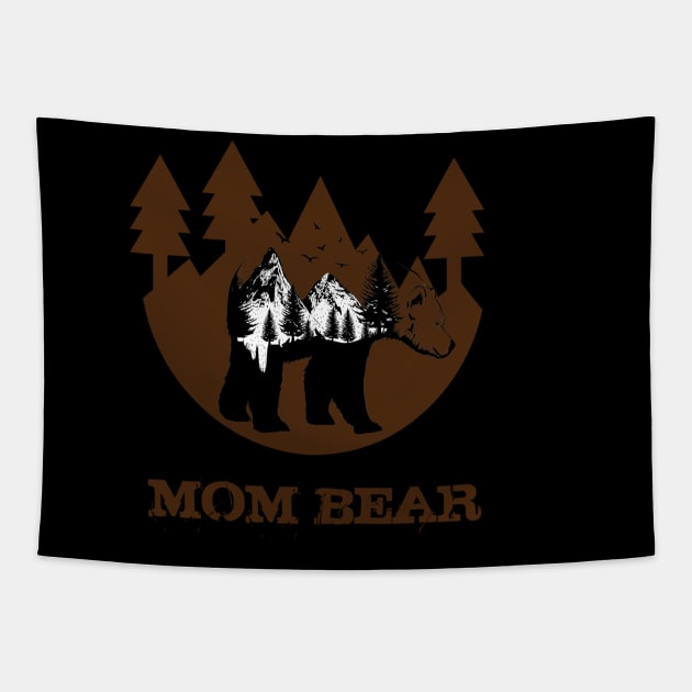 Mom Bear Tapestry by FERRAMZ