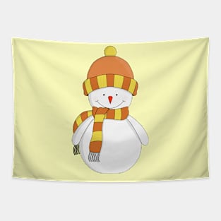 Frosty Winter Snowman Tapestry