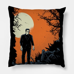 Frankenstein Walking in the Moonlight // Frankenstein's Monster Classic Horror Pillow