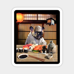 French Bulldog Sushi Chef Magnet