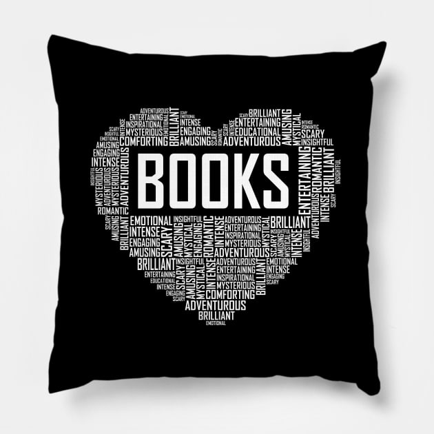 Books Heart Pillow by LetsBeginDesigns