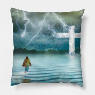 Christian Art Keeping Faith Amidst the Storm Matthew 8:26-28 Pillow