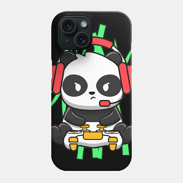 Cute Gaming Panda rolling Panda Pandemic Phone Case by Caskara