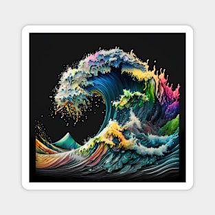 Trippy ocean wave Magnet