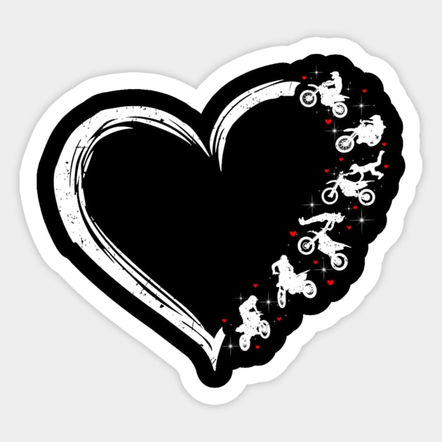 dirt bike heart shirt Dirt Bike Heart Sticker TeePublic
