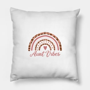 Aunt Vibes Leopard Rainbow Pillow